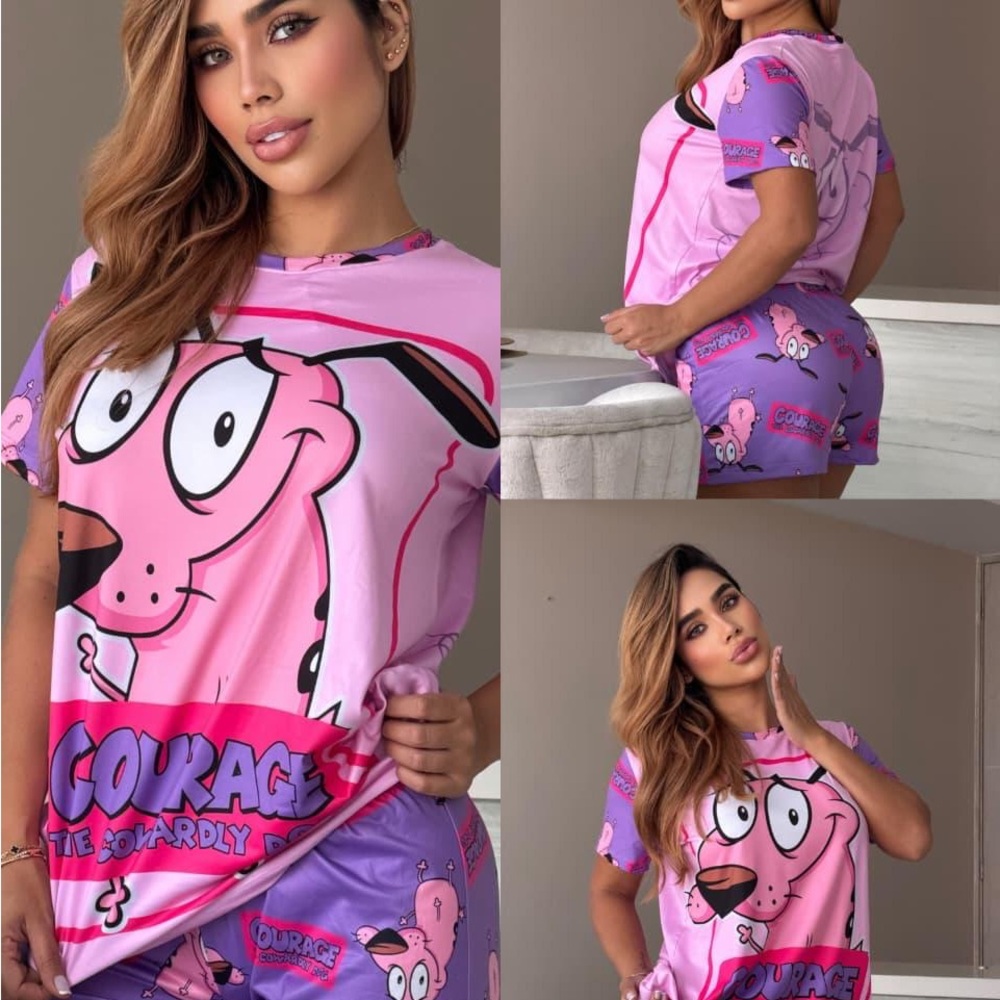 Courage the Cowardly Dog Pink Pajama Set